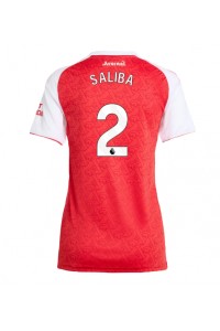 Arsenal William Saliba #2 Fotballdrakt Hjemme Klær Dame 2025-26 Korte ermer